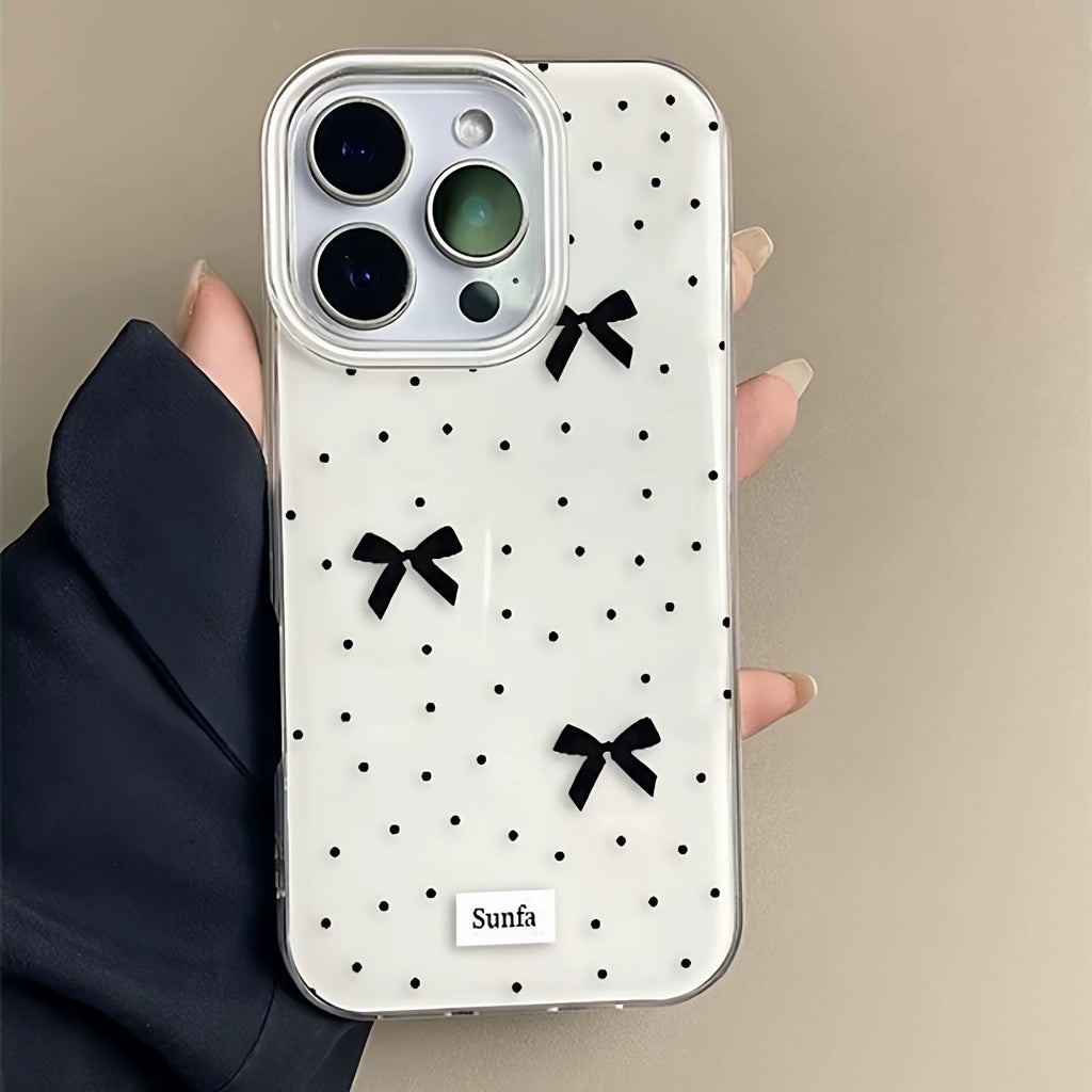 Polka dot bow Apple 17 Pro Max phone case